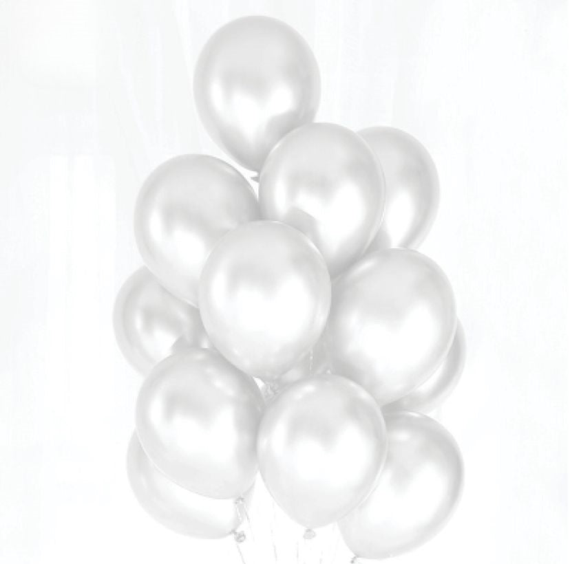 20 palloncini in lattice metallizzati bianco – MOOD MILANO STORE